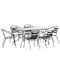Flash Furniture 7PC Patio Set-55" Glass Table, 6 Black Chairs TLH-089REC-017CBK6-GG - alternate 3